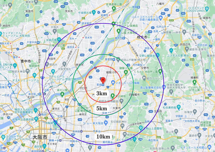出張エリア地図